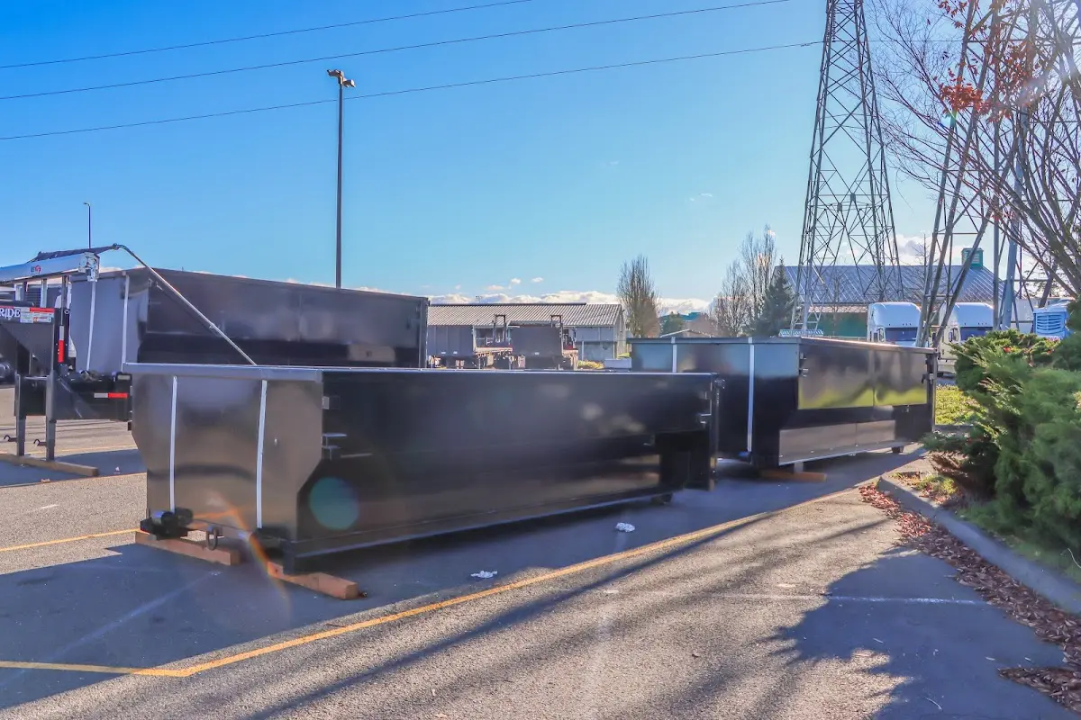 Roll-off dumpster ready for waste disposal at job site for Residential Dumpster Rental in Apple Valley